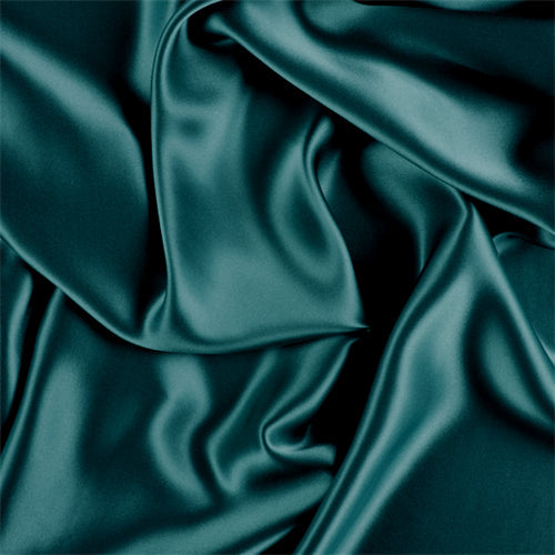 Runway Silks Teal Silk Charmeuse Fabric - Reorderable