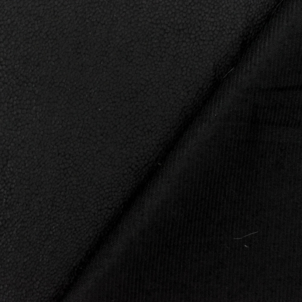 Fantastic Black Texture Pleather Texture Printed Knit Fabric