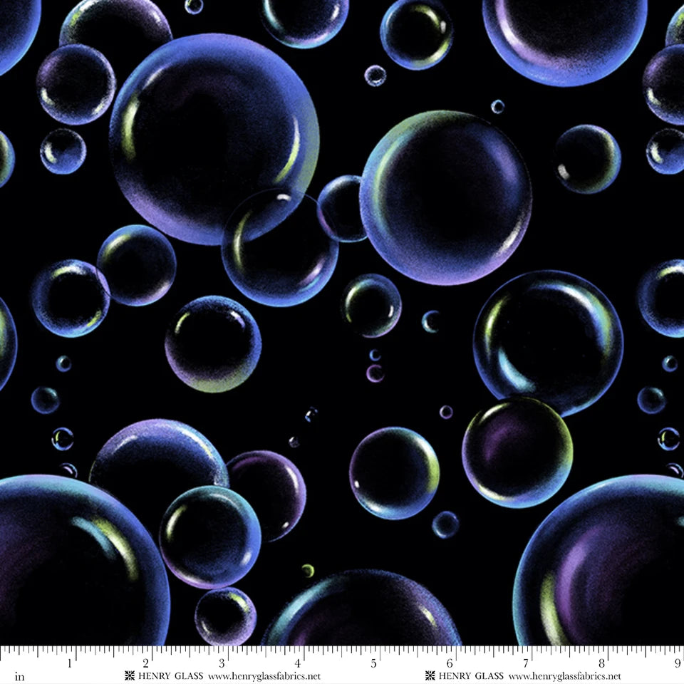Bubble Blast Black 108" Cotton Wideback Fabric Per Yard