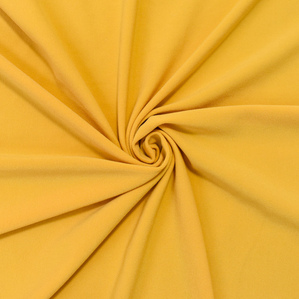 Yellow Poly Stretch Spandex Solid ITY Knit Fabric