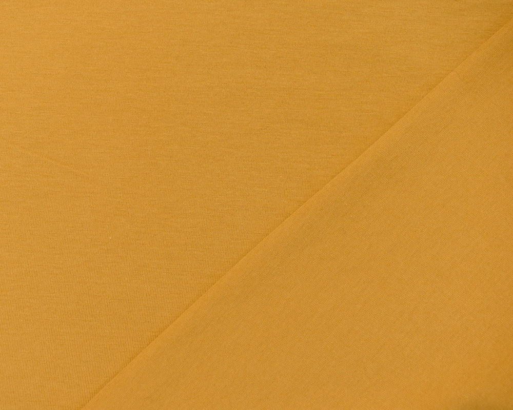 Yellow Cotton Stretch Spandex Solid Jersey Knit Fabric