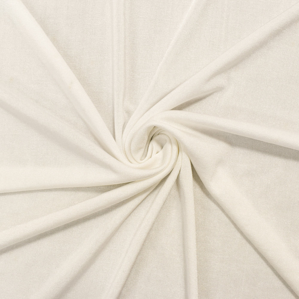 White Poly Stretch Spandex Lustrous Slinky Knit Fabric
