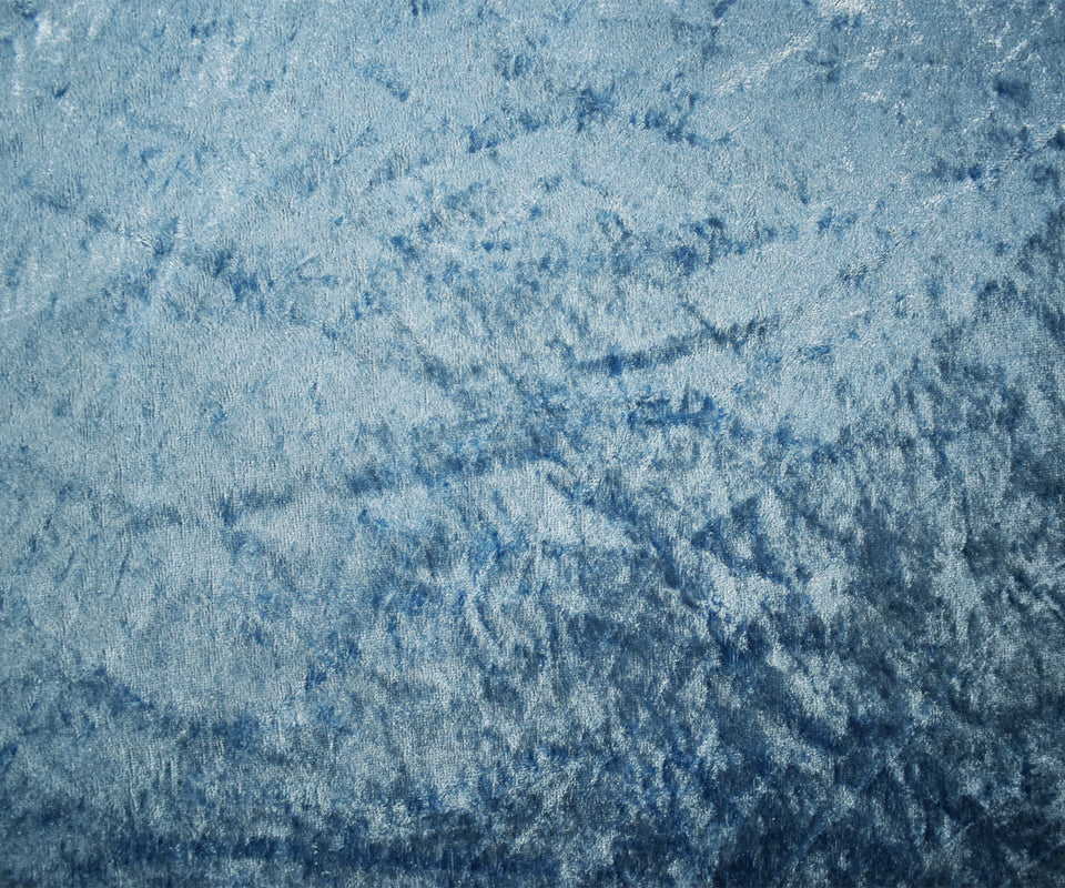 Blue Poly Stretch Spandex Solid Crushed Velvet Knit Fabric