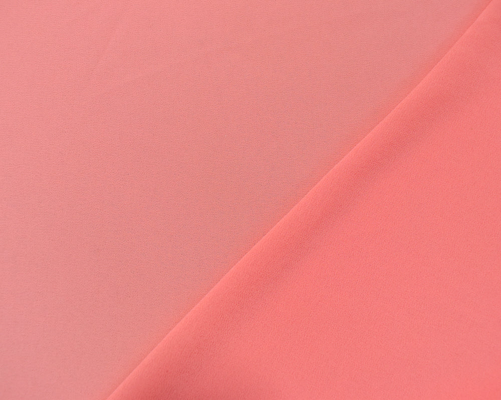 Pink Poly Solid Crepe Georgette Woven Fabric