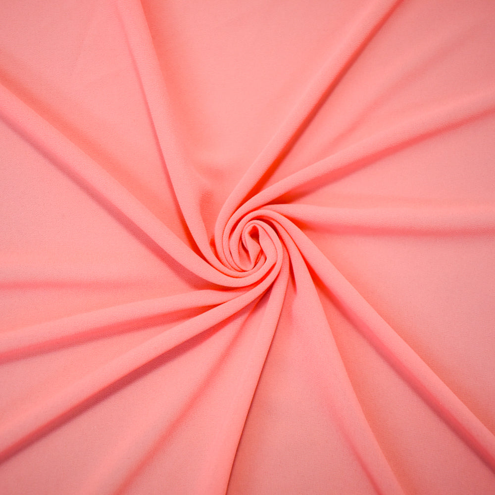 Pink Poly Solid Crepe Georgette Woven Fabric