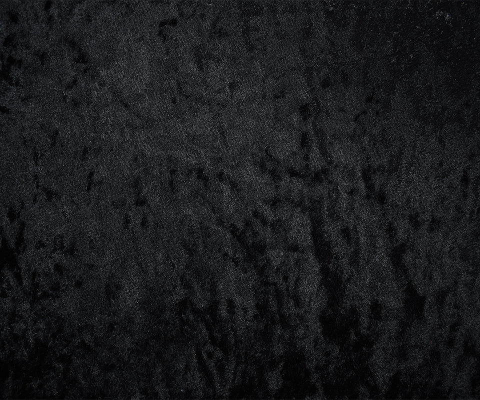 Black Poly Stretch Spandex Solid Crushed Velvet Knit Fabric