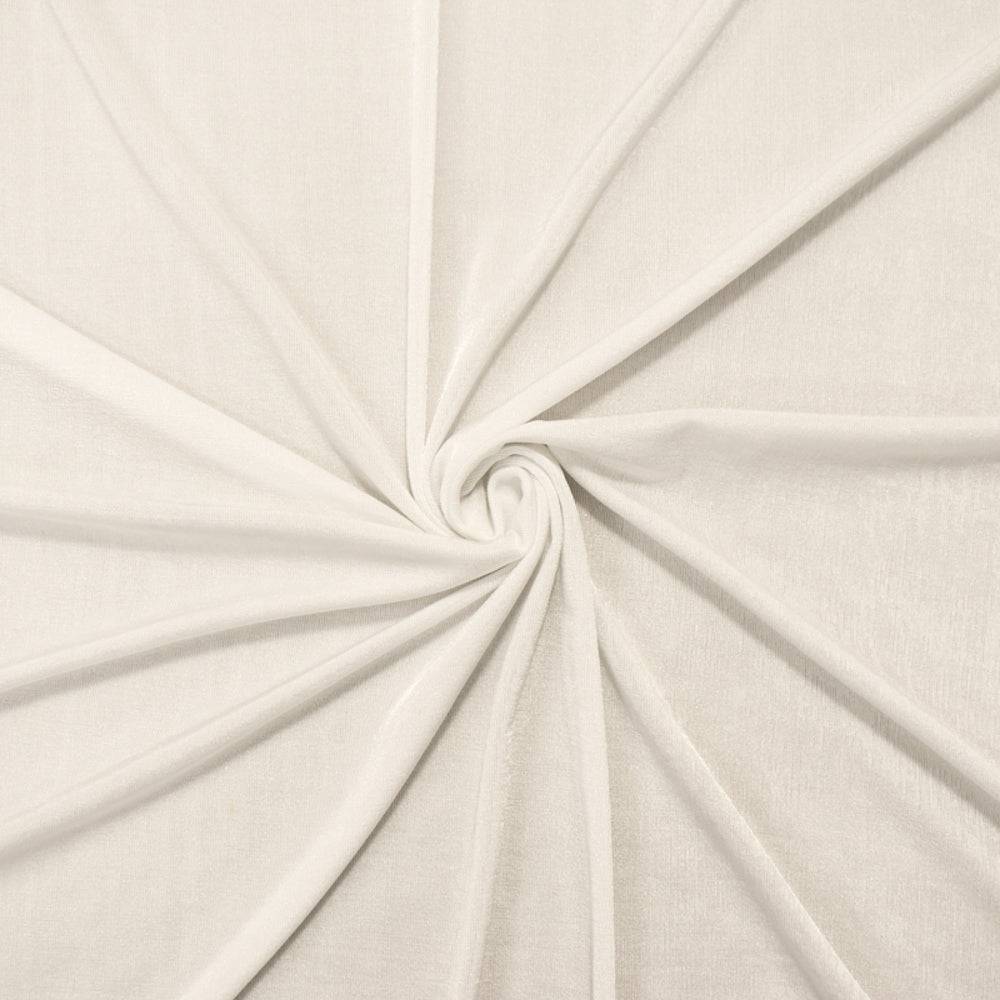 White Poly Stretch Spandex Lustrous Slinky Knit Fabric
