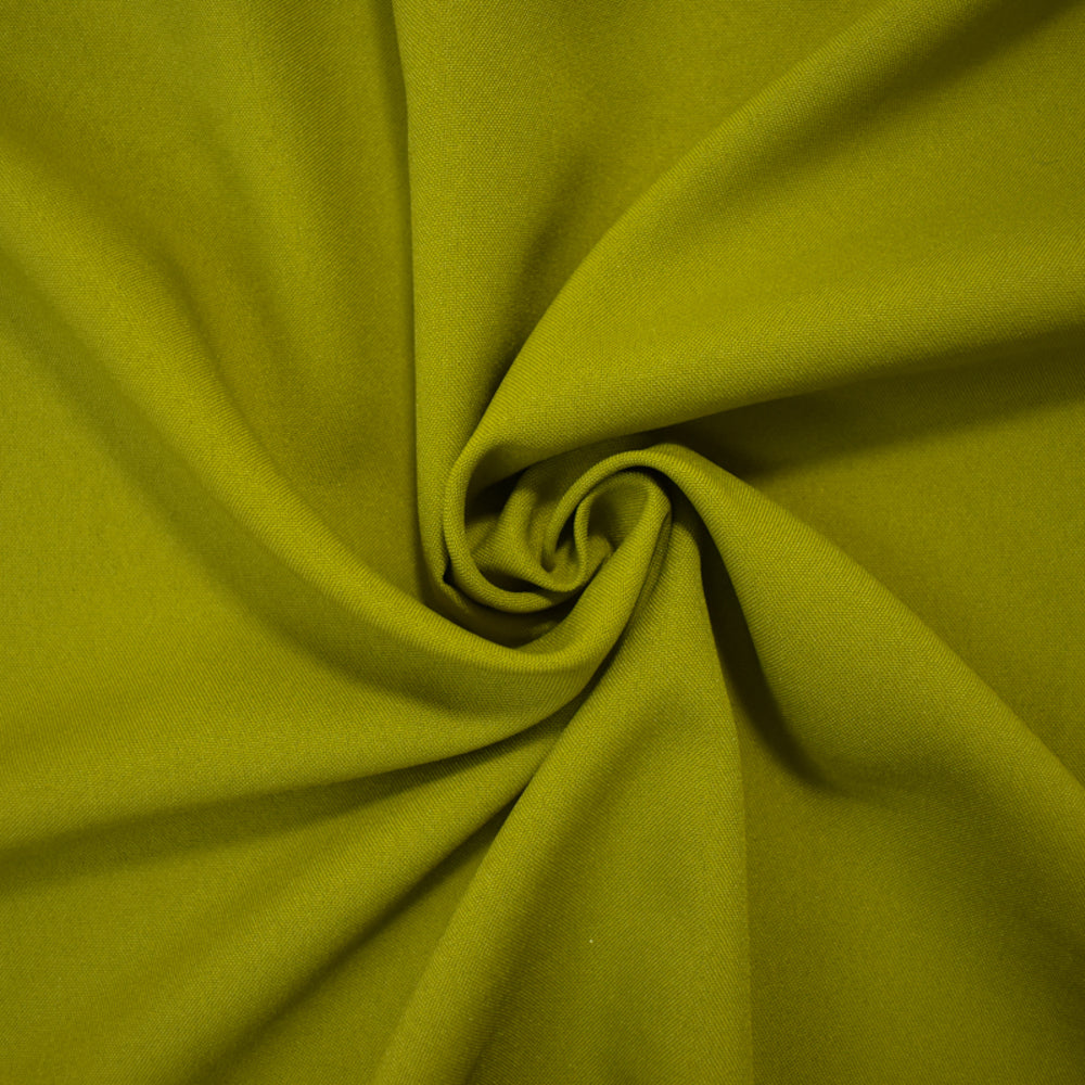 Green Poly Solid Basket Woven Fabric