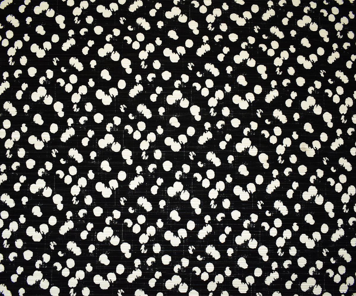 Black-White Poly Stretch Spandex Dot Print Pleated Interlock Knit Fabric