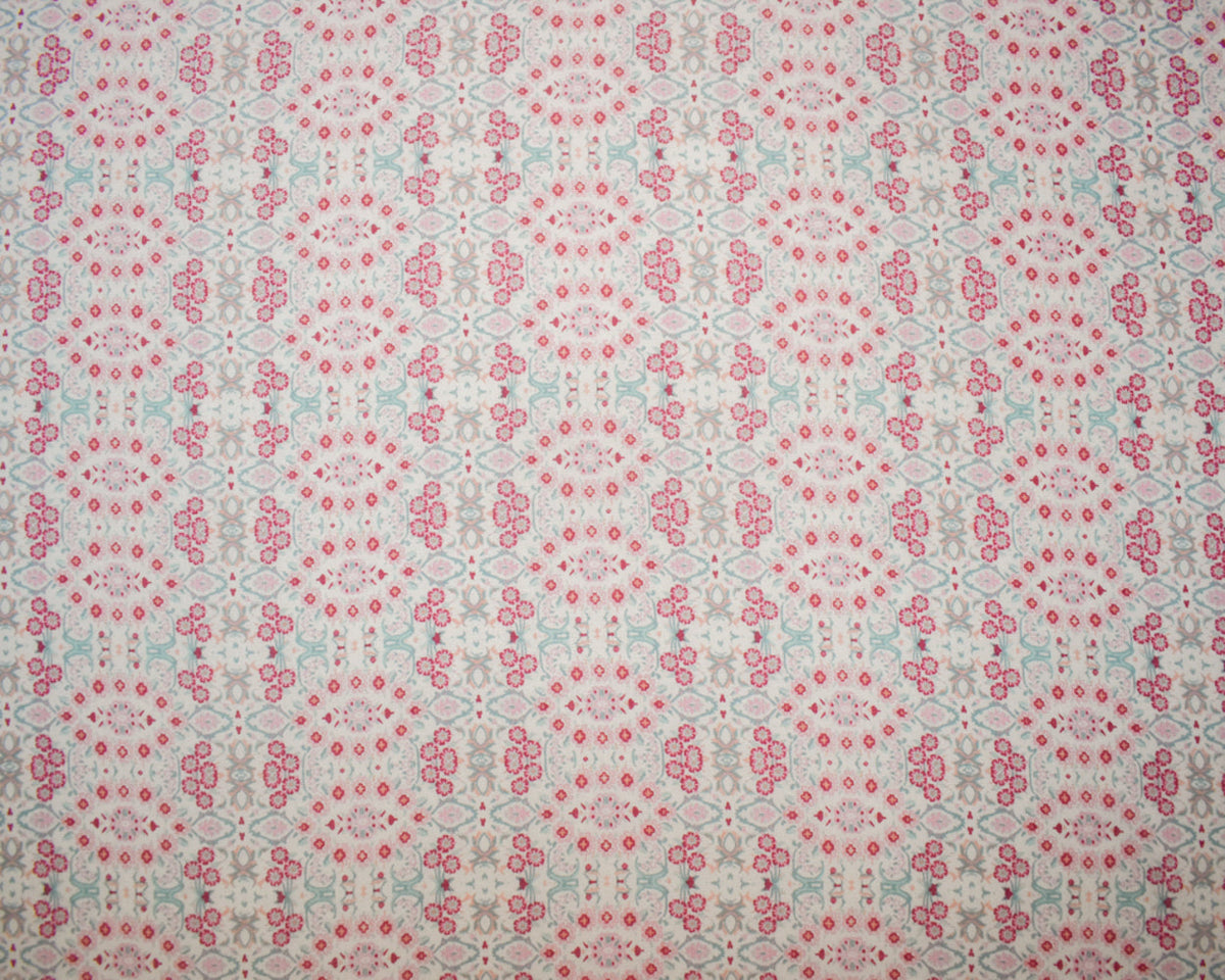 Pink-White-Multi Poly Floral Printed Chiffon Woven Fabric