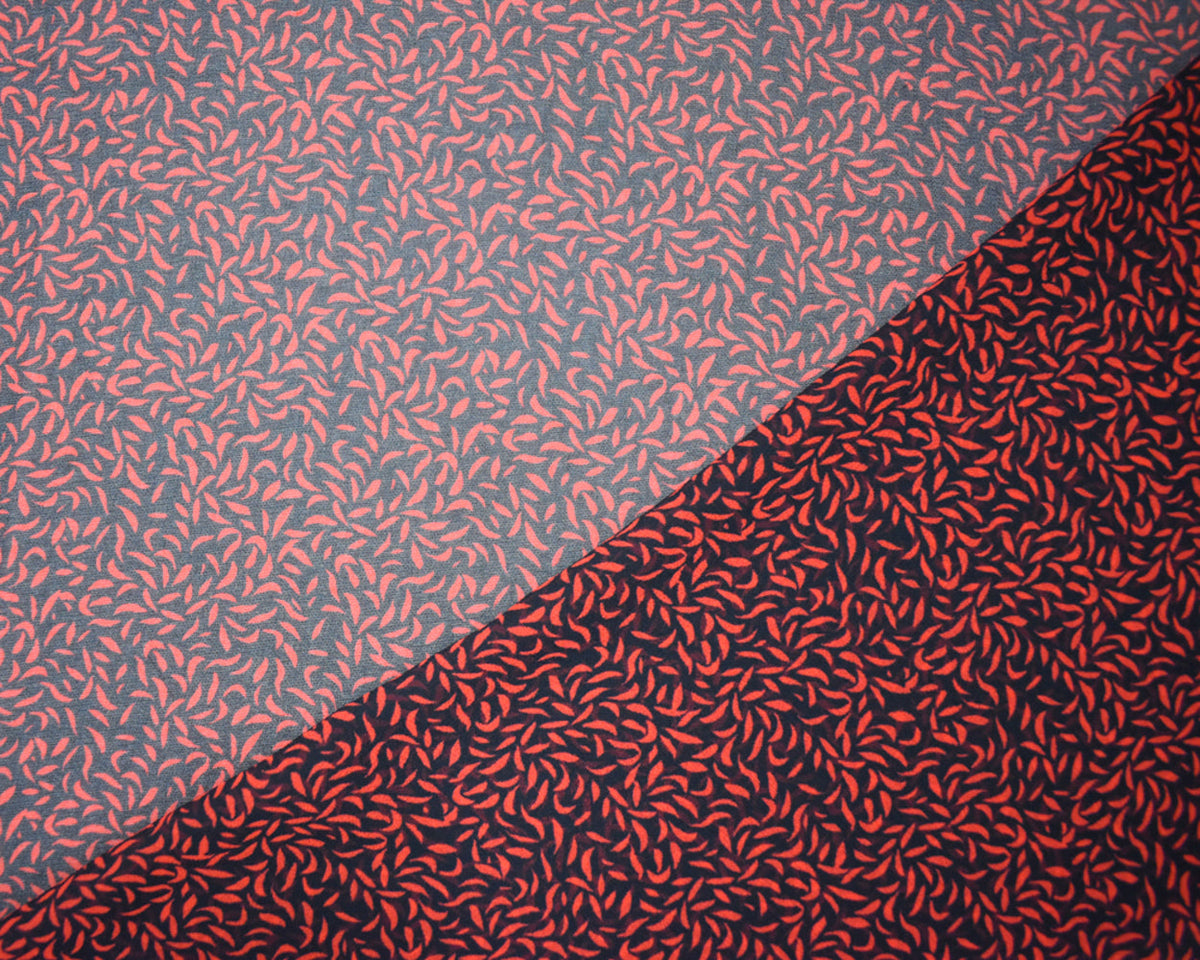 Red-Black Poly Abstract Printed Georgette Woven Fabric