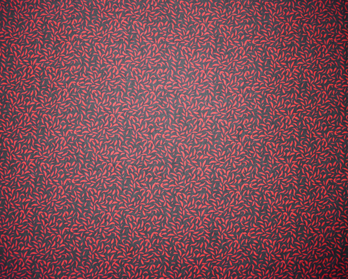 Red-Black Poly Abstract Printed Georgette Woven Fabric