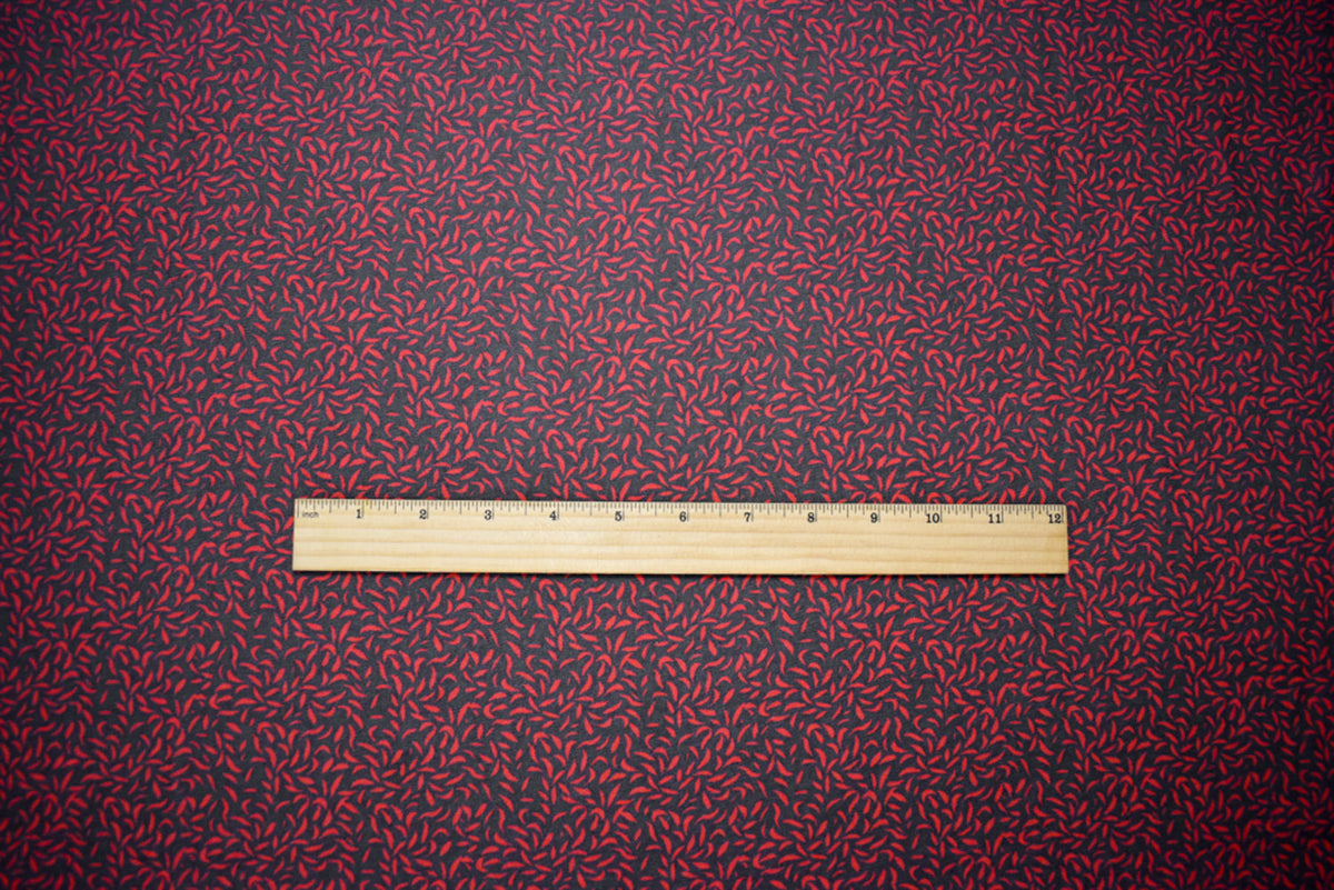 Red-Black Poly Abstract Printed Georgette Woven Fabric