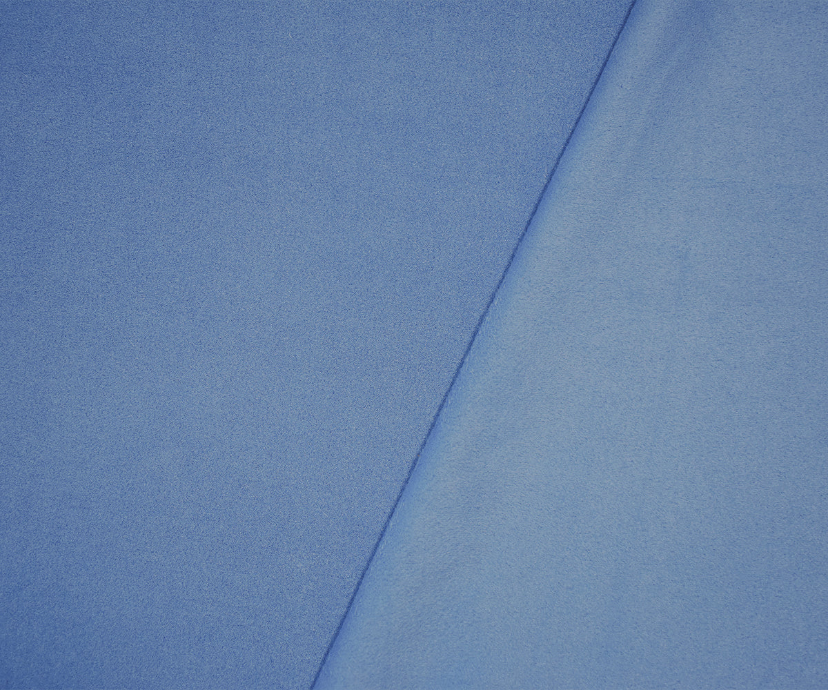 Blue Stretch Spandex Solid Microsuede Knit Fabric