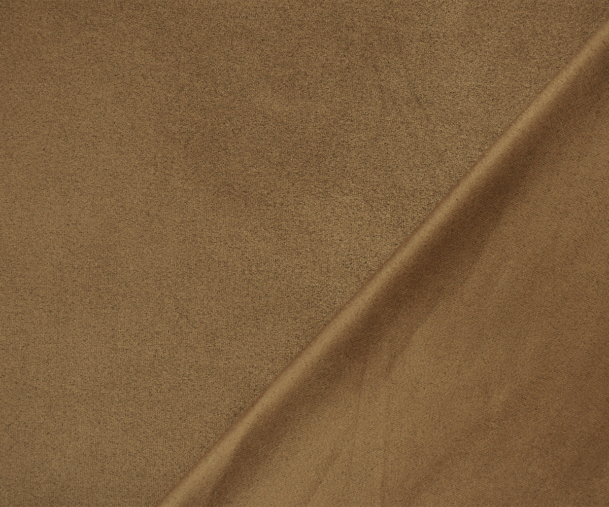 Brown Stretch Spandex Solid Microsuede Knit Fabric