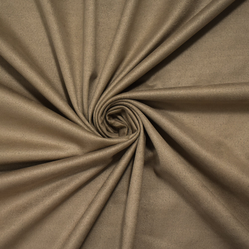 Brown Stretch Spandex Solid Microsuede Knit Fabric