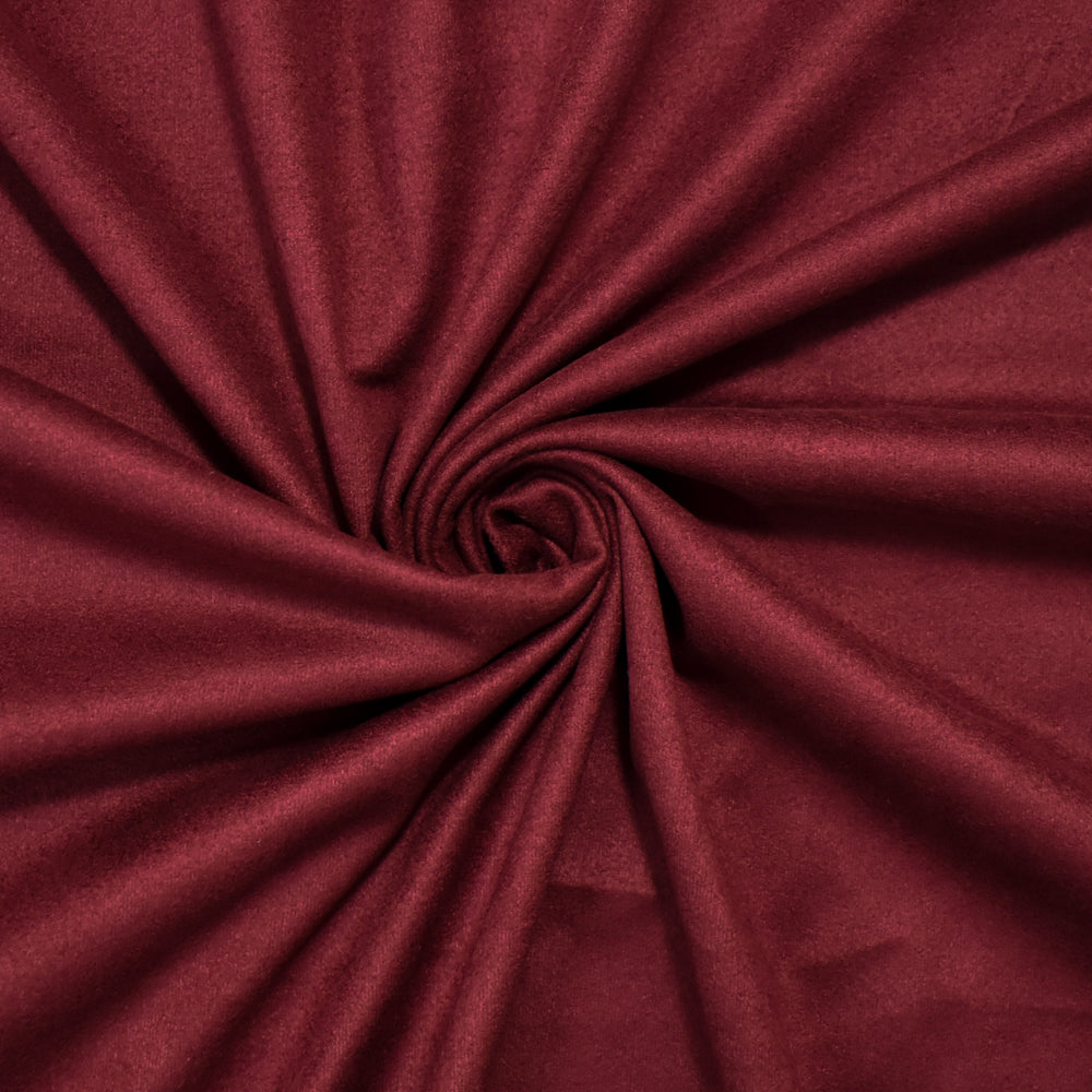 Deep Ruby Red Stretch Spandex Solid Microsuede Knit Fabric