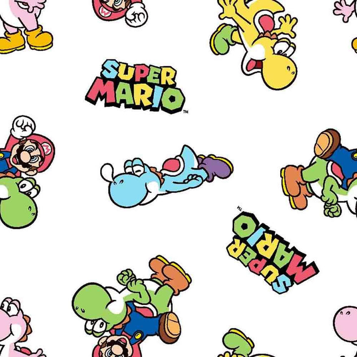 Nintendo Mario and Yoshi Cotton 43"/44" Fabric Per Yard