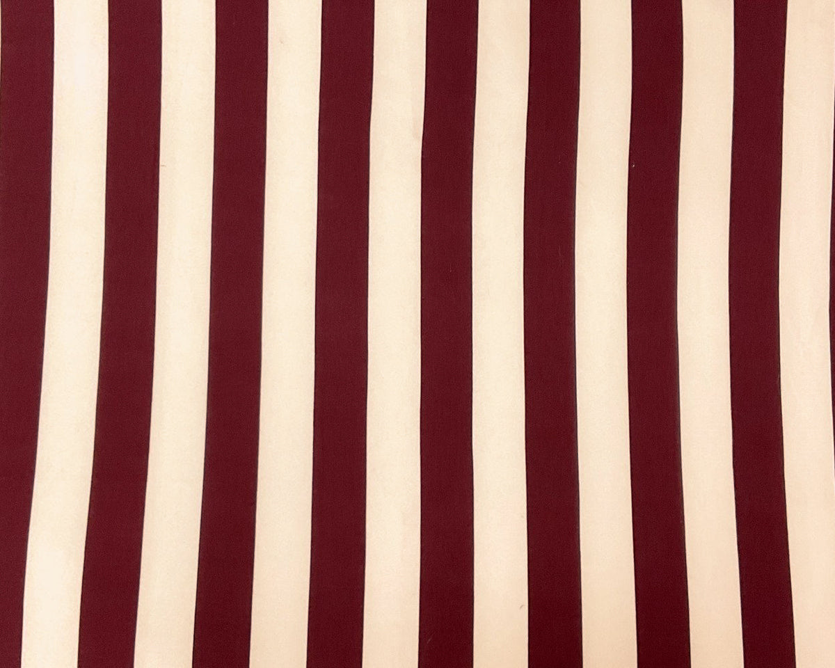 Brown-Off-White Poly Spandex Stretch Stripe Print DB Jersey Knit Fabric