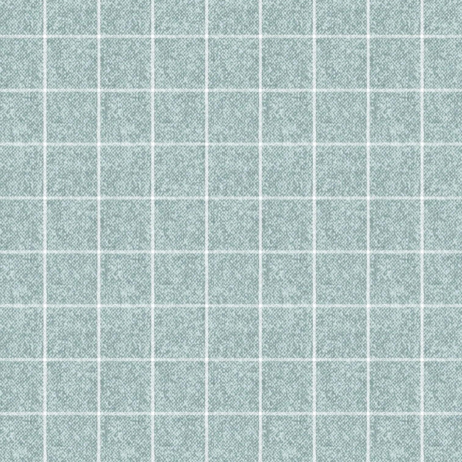 A Wooly Garden - Window Plaid - Aquamarine 44" / 45" Fabric Per Yard