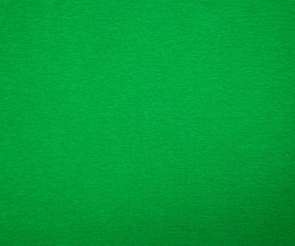 Green Organic Cotton Solid 1X1 Rib Knit Fabric