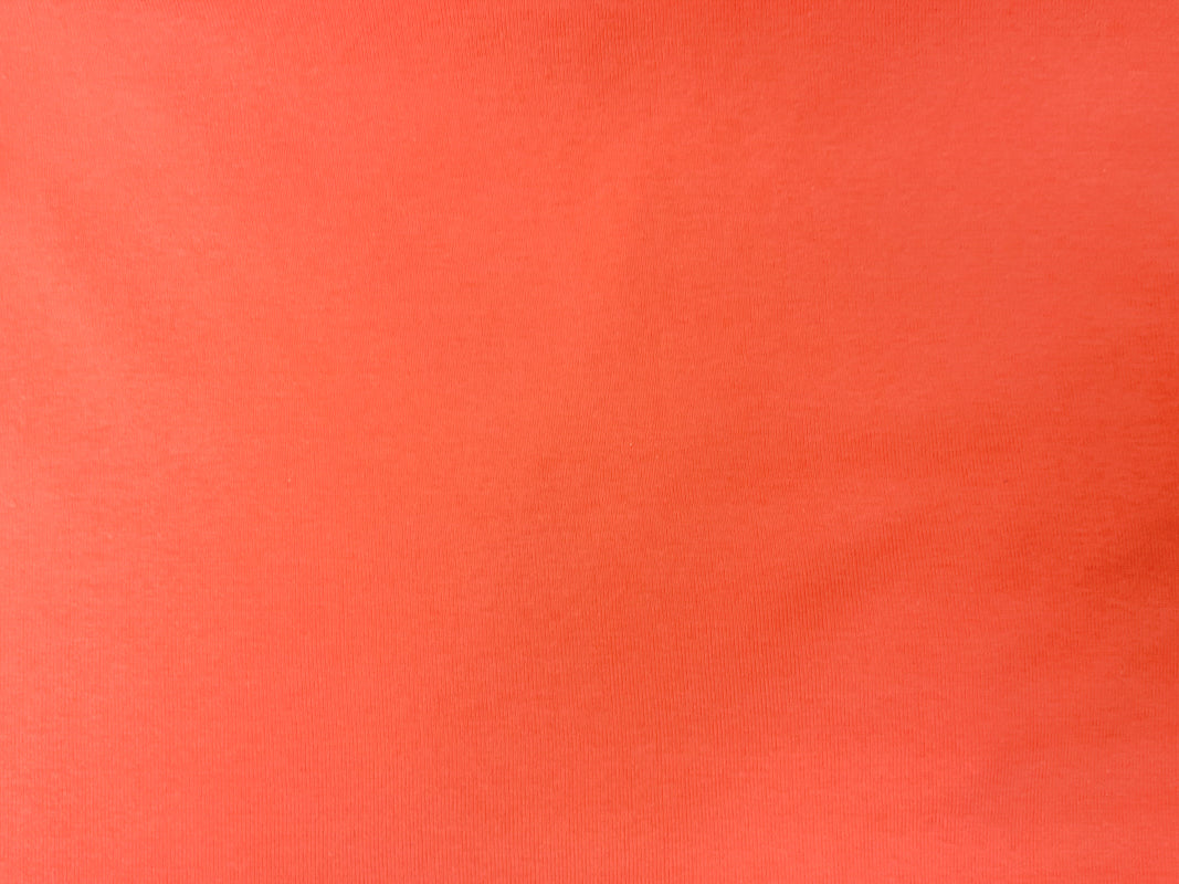 Orange Organic Cotton Solid 1X1 Rib Knit Fabric