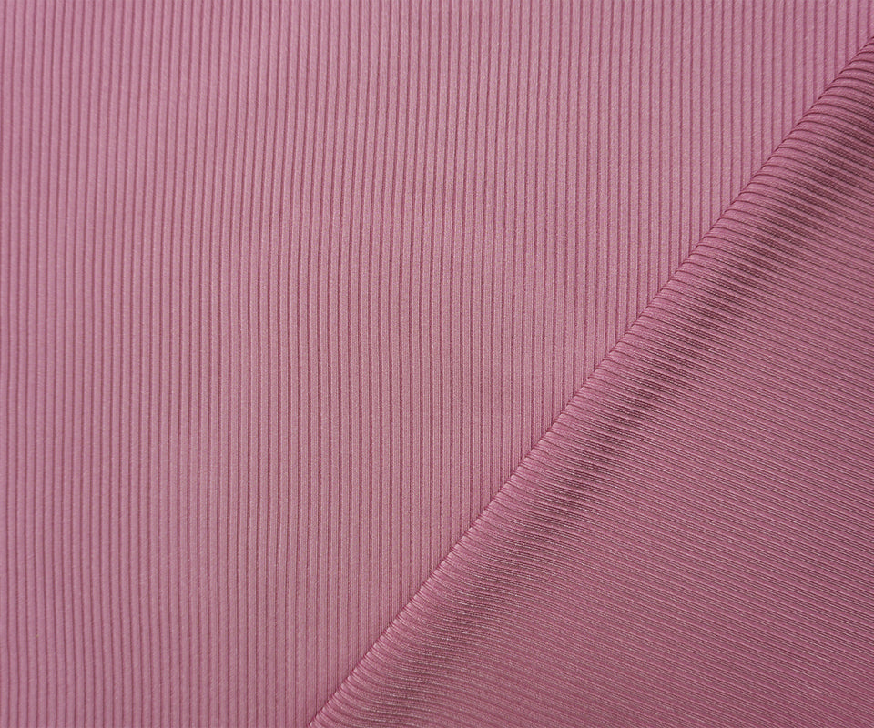 Pink Famous Maker Nylon Spandex Solid Rib Knit Fabric