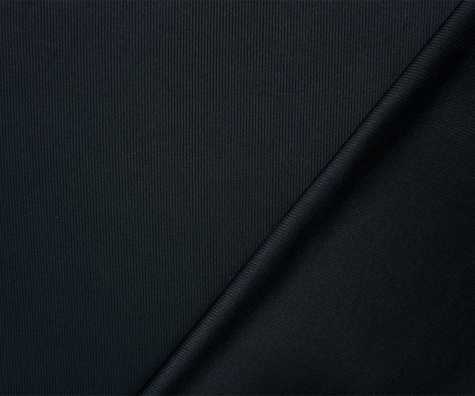 Black Famous Maker Nylon Spandex Solid Rib Knit Yoga Fabric