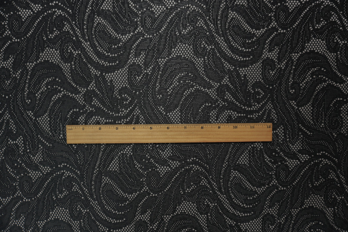 Black Famous Maker Poly Spandex Floral Lace Knit Fabric
