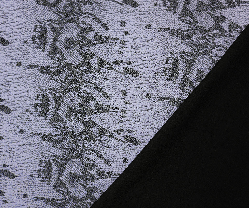 Purple-Black Famous Maker Reptile Jacquard Double Knit Yoga Fabric