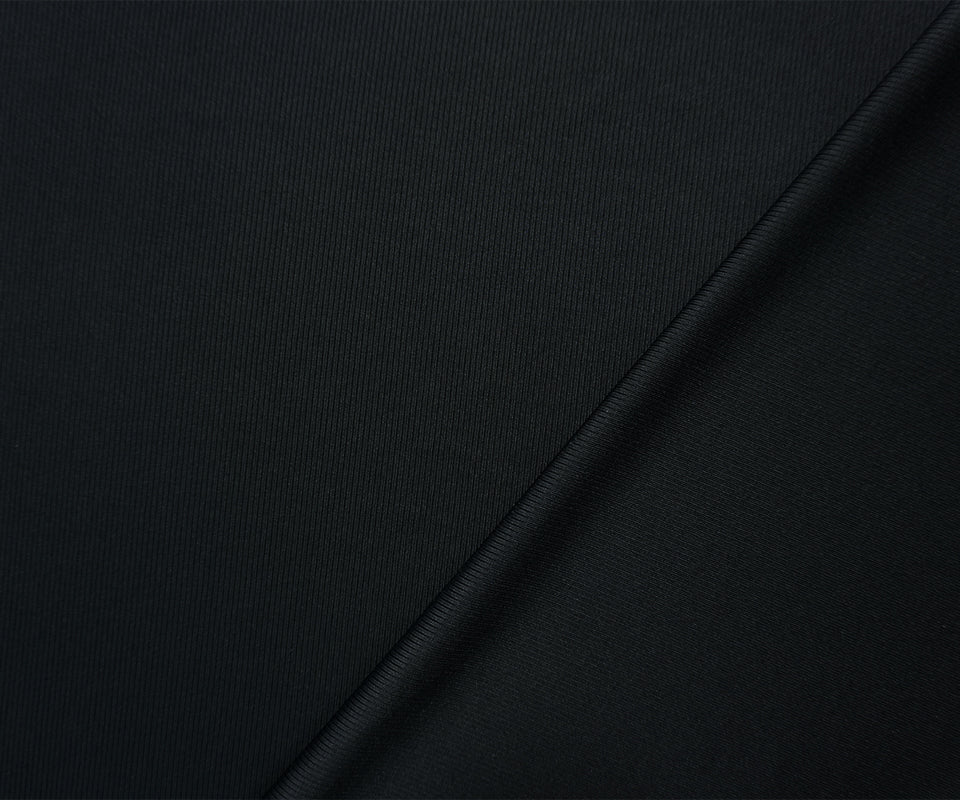 Black Famous Maker Nylon Spandex Solid Rib Knit Yoga Fabric