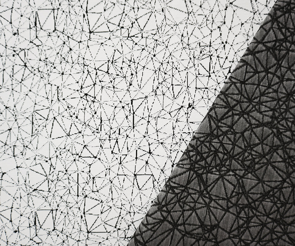 White-Black Famous Maker Abstract Jacquard Double Knit Yoga Fabric