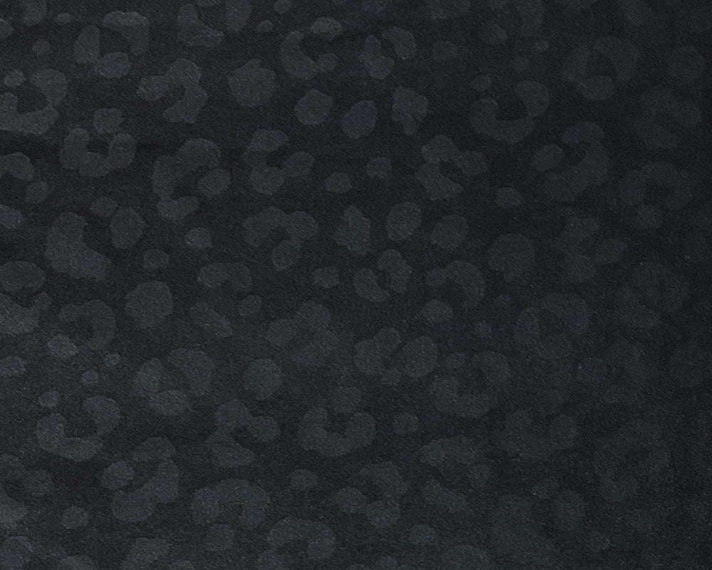 Black Leopard Printed Satin Tricot Knit Famous Maker Yoga Fabric