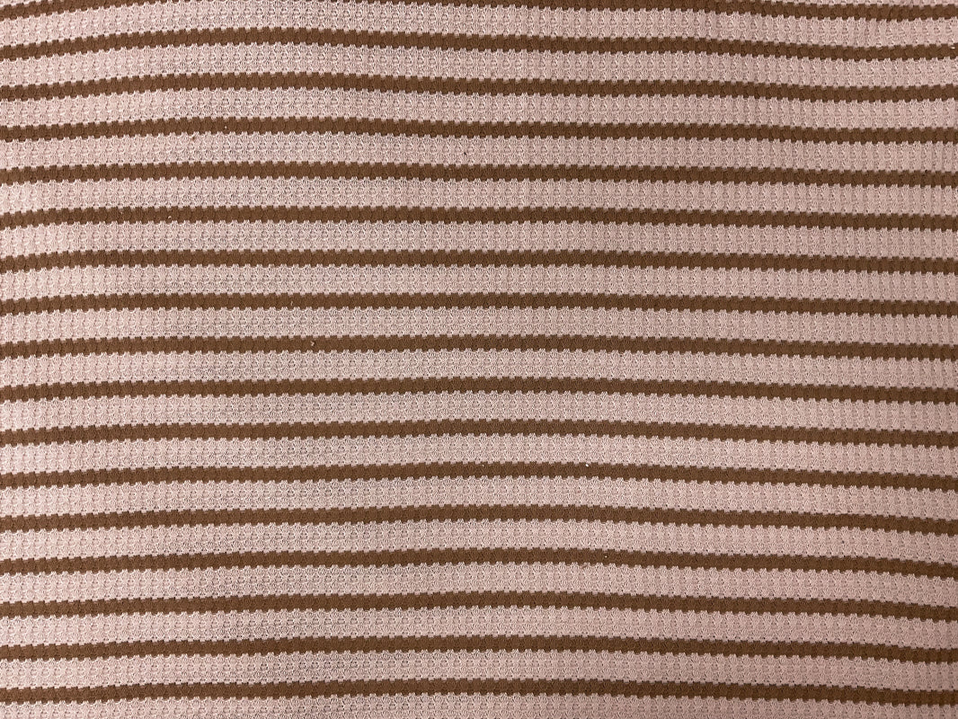 Peach-Brown Poly Rayon Spandex Stretch Fancy Rib Knit Fabric