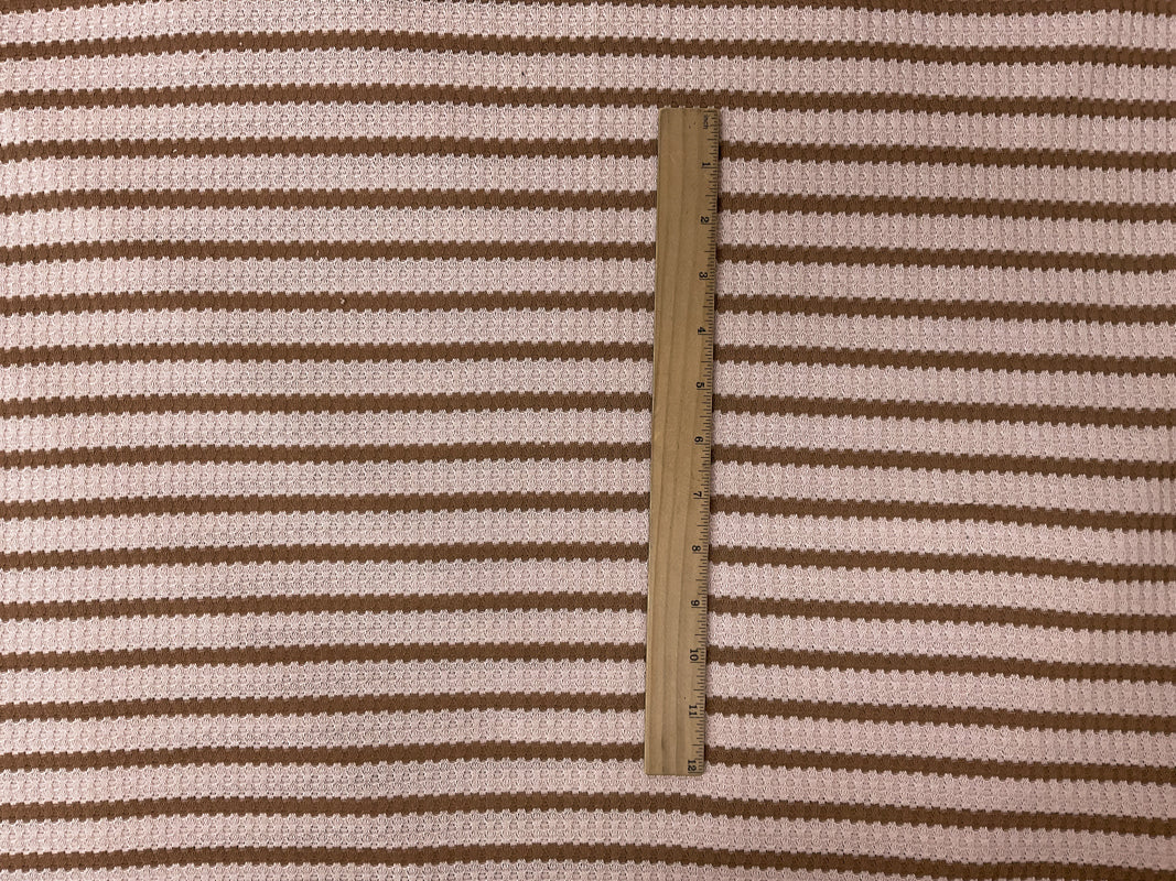 Peach-Brown Poly Rayon Spandex Stretch Fancy Rib Knit Fabric