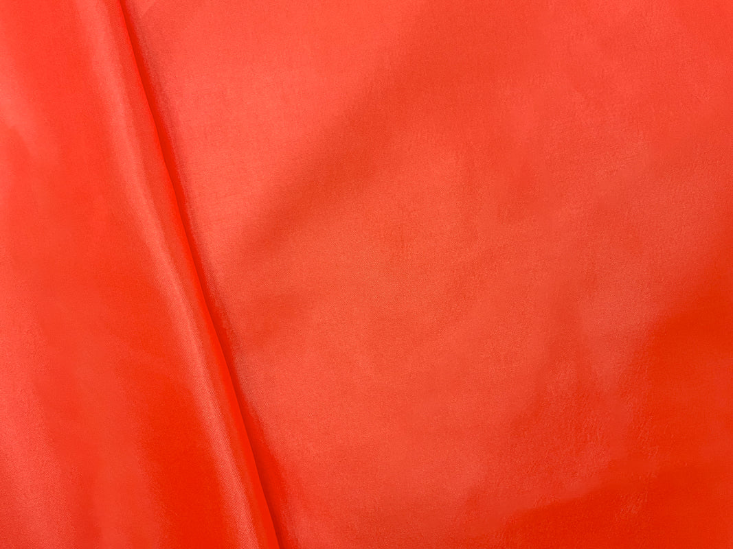 Bright Orange Poly China Silk Solid Lining Woven Fabric