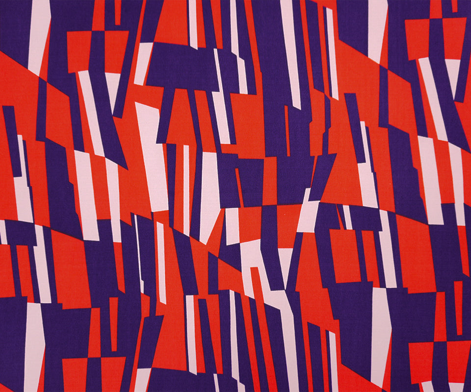 Red-Purple-Multi Poly Abstract Geo Printed ITY Jersey Knit Fabric