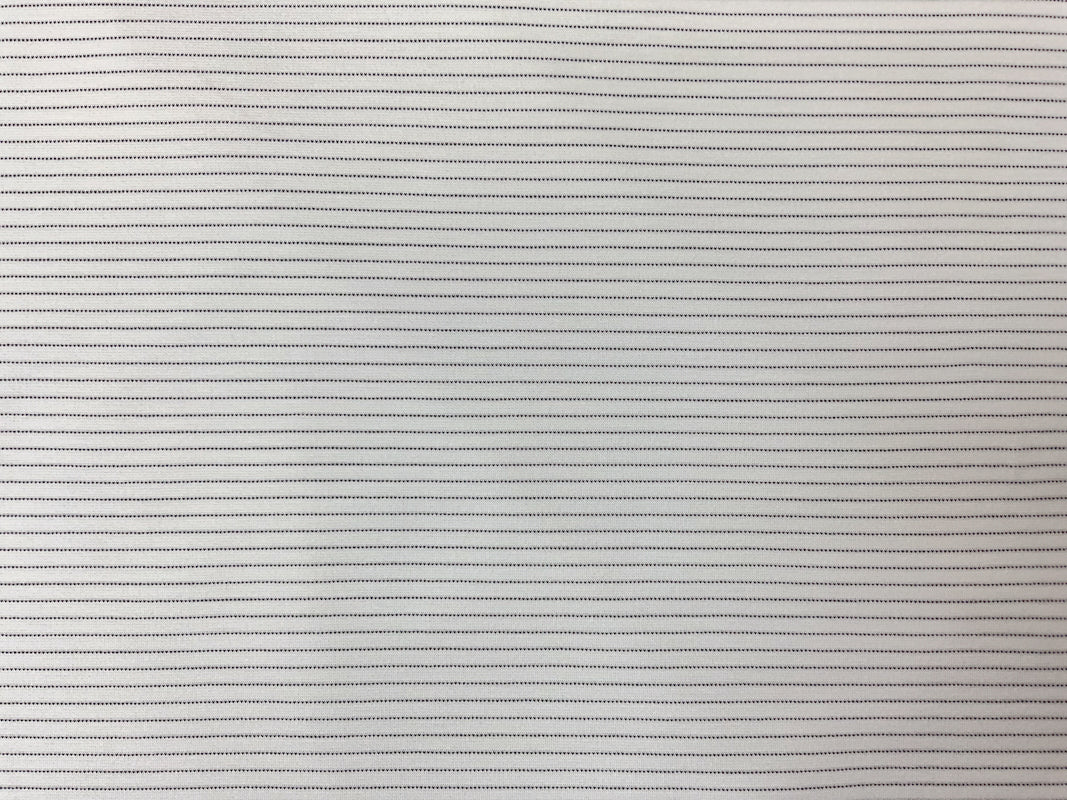 Ivory-Black Rayon Nylon Poly Spandex Stripe Ponte Knit Fabric