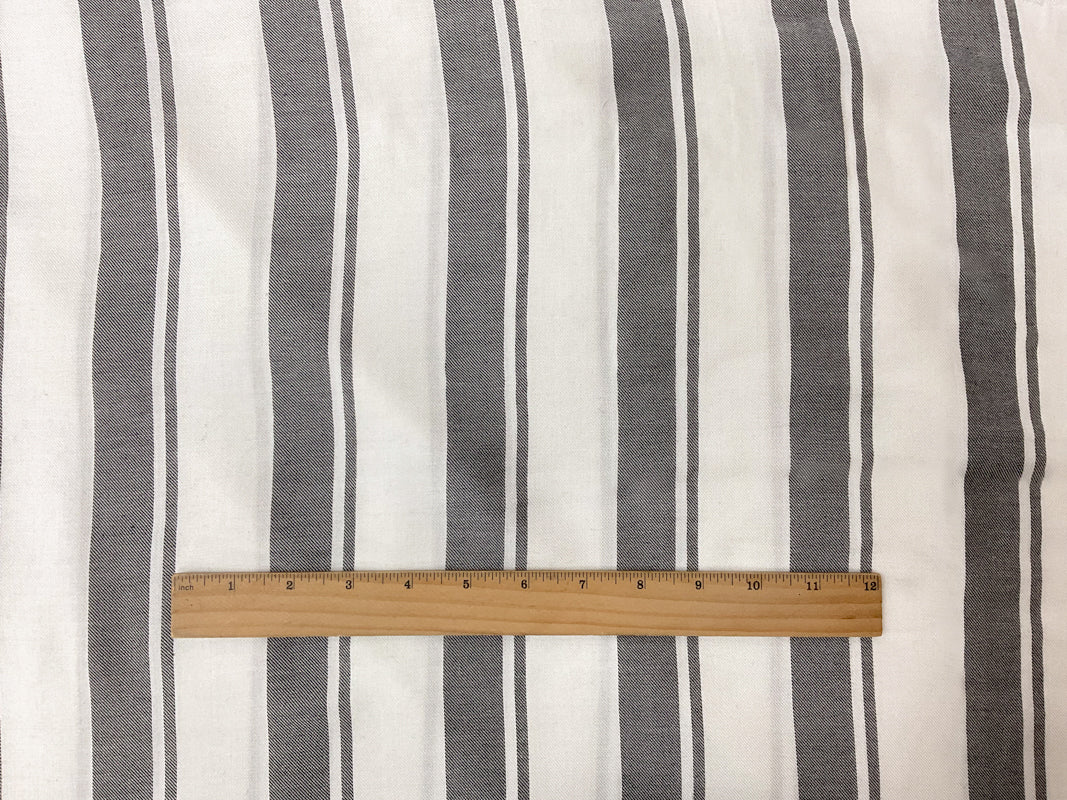 White-Black Rayon Stripe Twill Woven Fabric