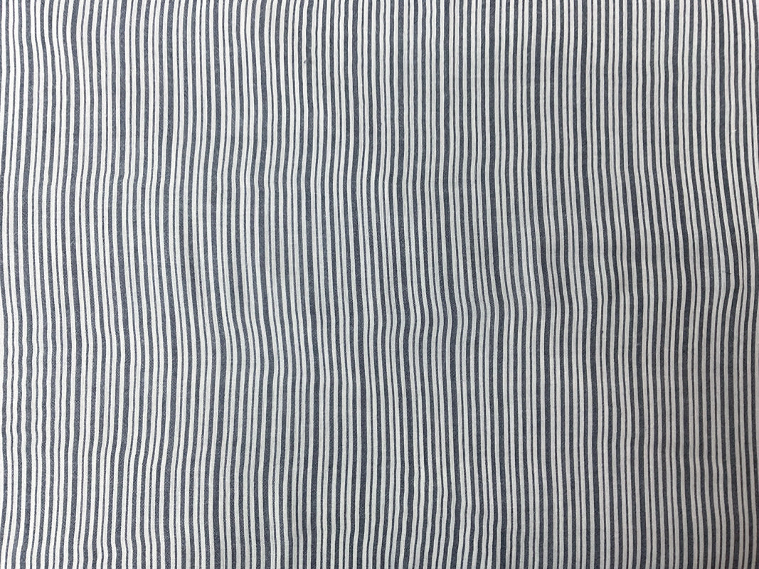 Blue-White Rayon Stripe Crepon Woven Fabric