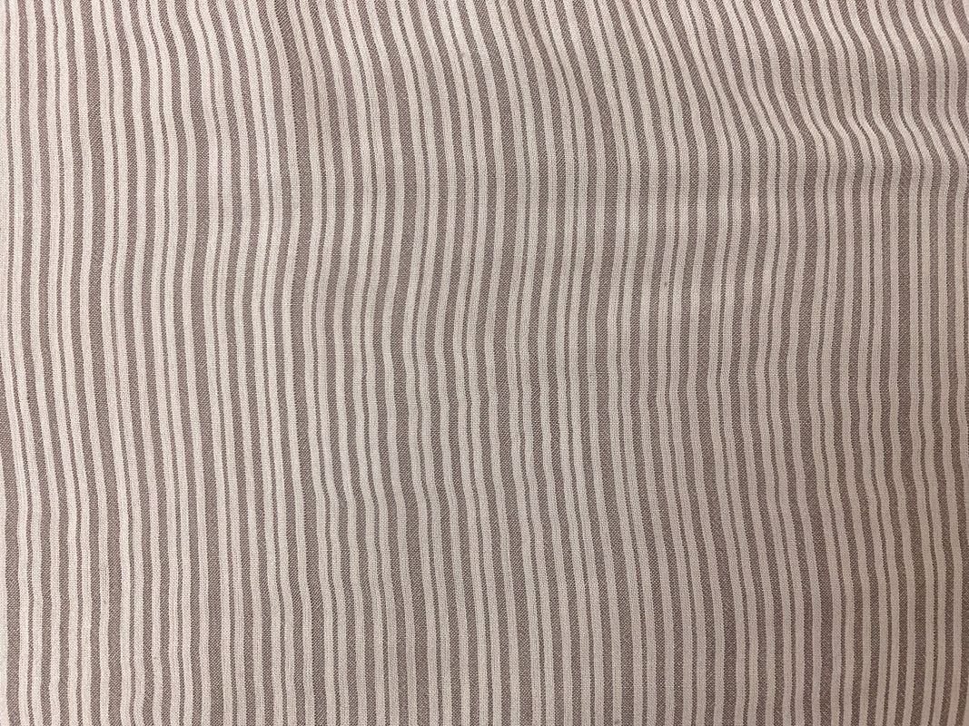 Brown-White Rayon Stripe Crepon Woven Fabric