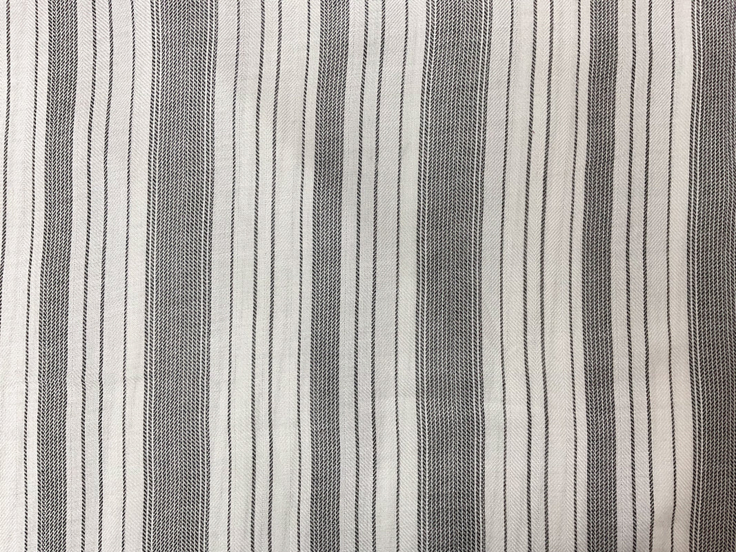 White-Black Rayon Stripe Twill Woven Fabric