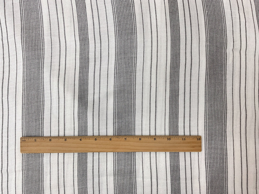 White-Black Rayon Stripe Twill Woven Fabric