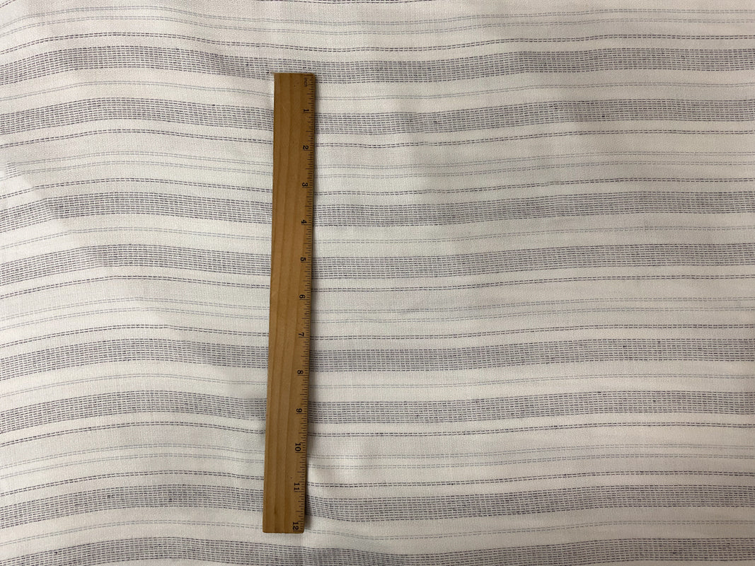 White-Navy-Blue Rayon Stripe Momie Crepe Woven Fabric