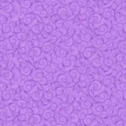 108" Swirls and Twirls Lilac Purple Cotton Wideback Fabric per yard Blank Quilting Inc