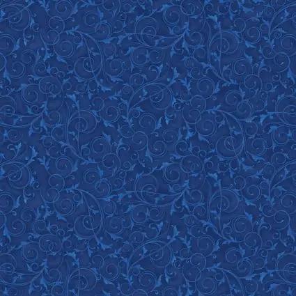 108" Swirls and Twirls Royal Blue Cotton Wideback Fabric per yard Blank Quilting Inc