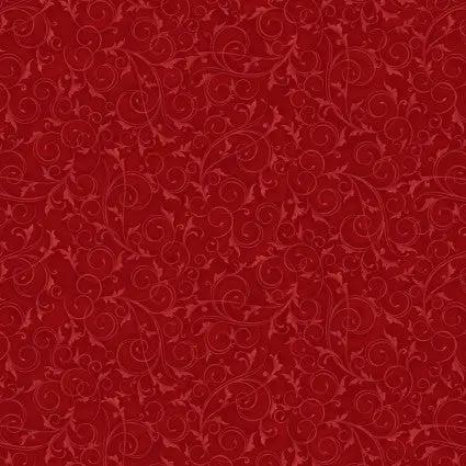 108" Swirls and Twirls Ruby Red Cotton Wideback Fabric per yard Blank Quilting Inc