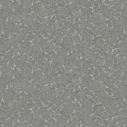108" Swirls and Twirls Silver Grey Cotton Wideback Fabric per yard Blank Quilting Inc