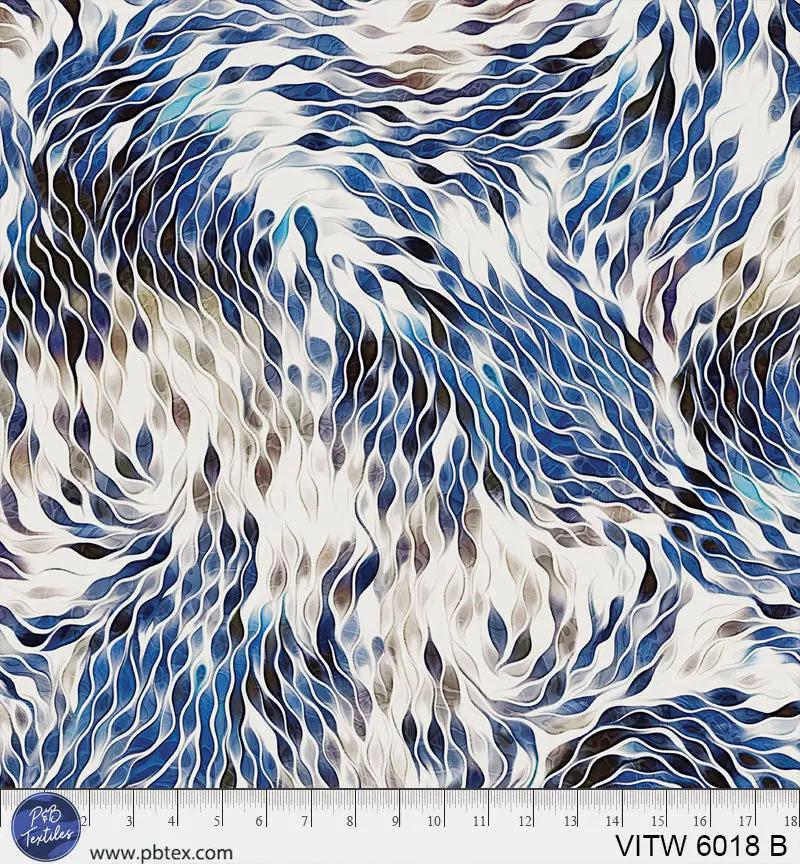 108" Vitality Chic Blue Cotton Wideback Fabric per yard P&B Textiles