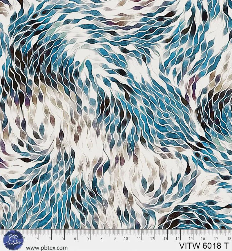 108" Vitality Chic Blue Teal Cotton Wideback Fabric per yard P&B Textiles